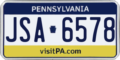 PA license plate JSA6578