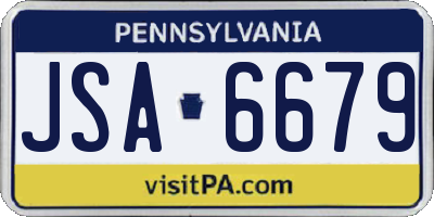 PA license plate JSA6679