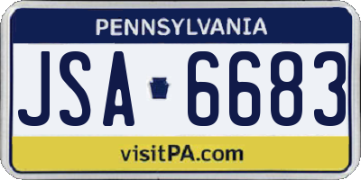 PA license plate JSA6683