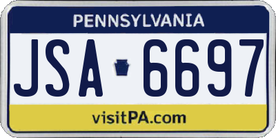 PA license plate JSA6697