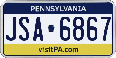 PA license plate JSA6867