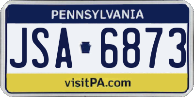 PA license plate JSA6873