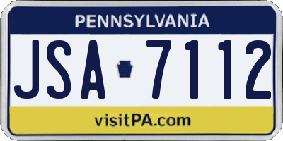 PA license plate JSA7112