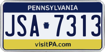 PA license plate JSA7313