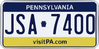 PA license plate JSA7400