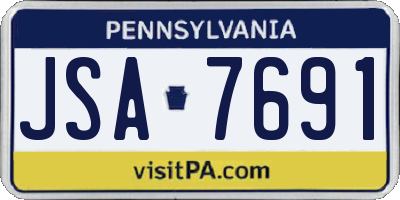 PA license plate JSA7691