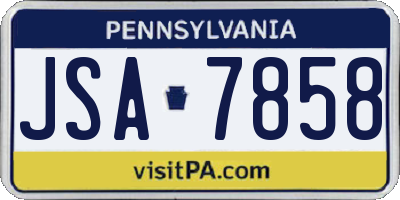 PA license plate JSA7858