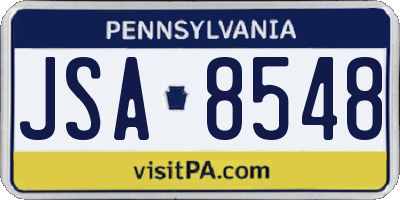PA license plate JSA8548
