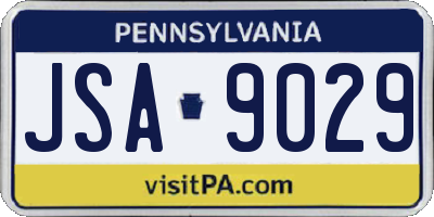 PA license plate JSA9029