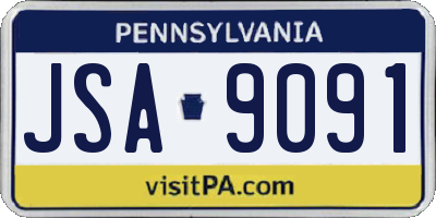 PA license plate JSA9091
