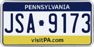 PA license plate JSA9173