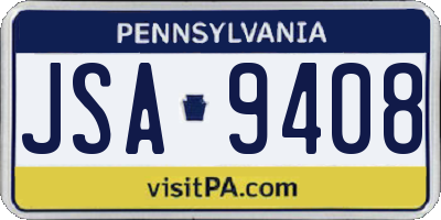 PA license plate JSA9408