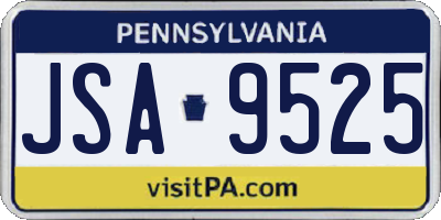 PA license plate JSA9525