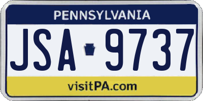 PA license plate JSA9737