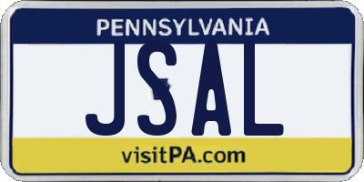 PA license plate JSAL