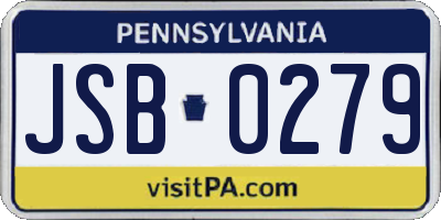 PA license plate JSB0279