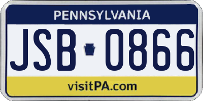 PA license plate JSB0866