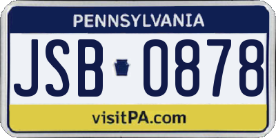 PA license plate JSB0878