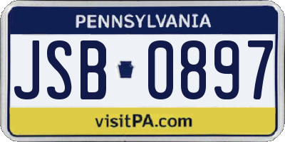 PA license plate JSB0897