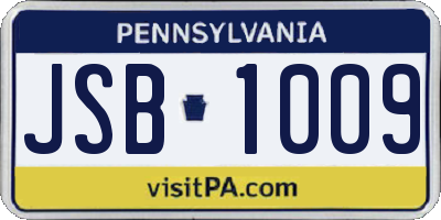 PA license plate JSB1009