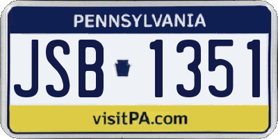 PA license plate JSB1351