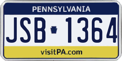 PA license plate JSB1364