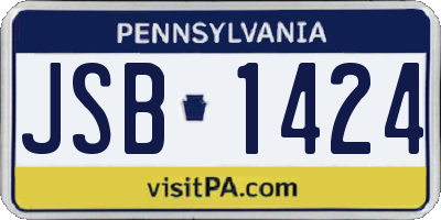 PA license plate JSB1424