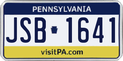 PA license plate JSB1641