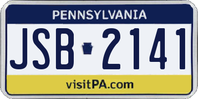 PA license plate JSB2141