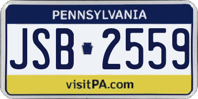 PA license plate JSB2559