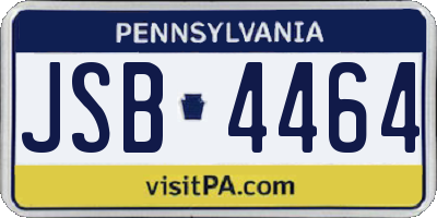PA license plate JSB4464