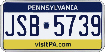PA license plate JSB5739