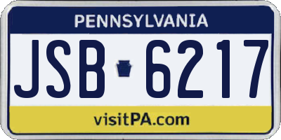 PA license plate JSB6217