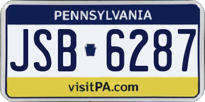 PA license plate JSB6287