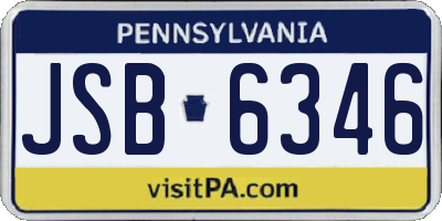 PA license plate JSB6346