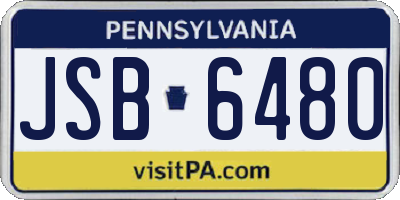 PA license plate JSB6480