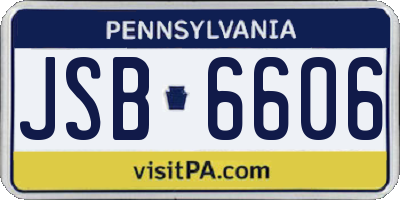 PA license plate JSB6606