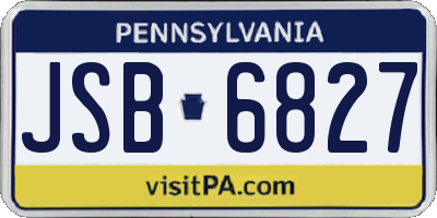 PA license plate JSB6827