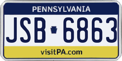 PA license plate JSB6863