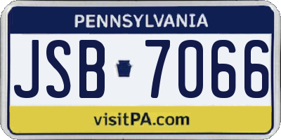PA license plate JSB7066