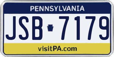 PA license plate JSB7179