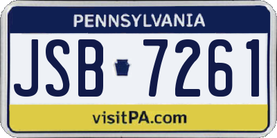 PA license plate JSB7261