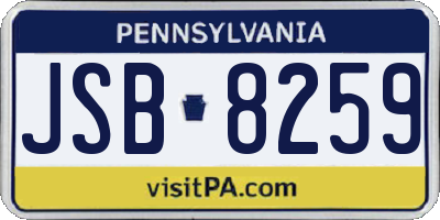 PA license plate JSB8259