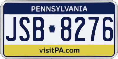 PA license plate JSB8276