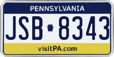 PA license plate JSB8343