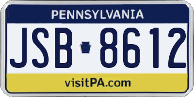 PA license plate JSB8612