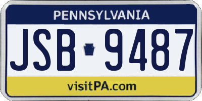 PA license plate JSB9487