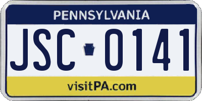 PA license plate JSC0141