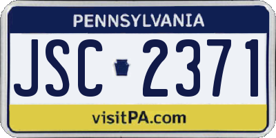 PA license plate JSC2371