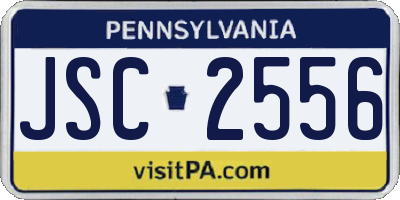 PA license plate JSC2556